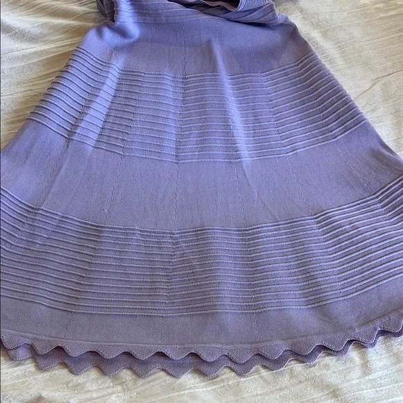 Lavender Ribbed Mock Neck Sleeveless Dress - Picture 4 of 5